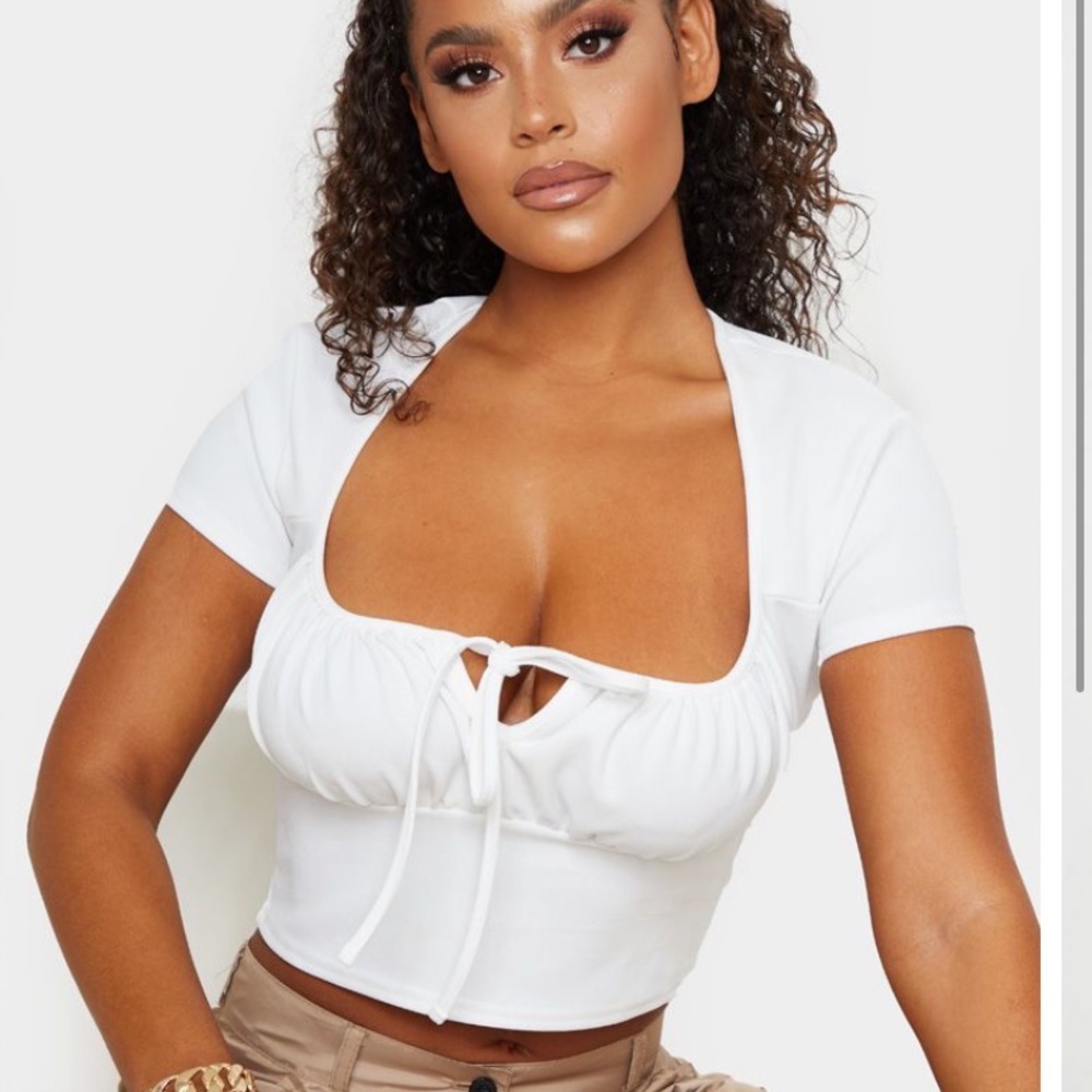 Pretty Little Thing White Crop Top